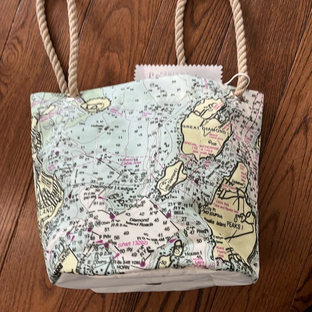 Sea Bags Portland Maine Map Print Tote Bag